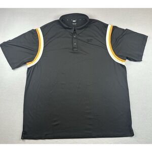 PXG Golf Polo Mens 3XL Black Retro Stripe Shoulder Performance Snap Korea